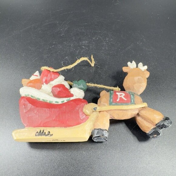 Rudolph Co Whimsical Santa And Rudolph Sleigh Ornament Resin Figurine Decorative - Picture 9 of 10